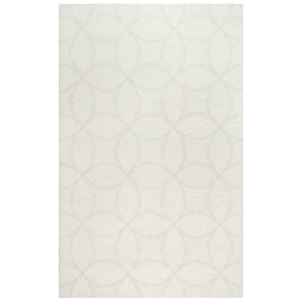 Peace 5' X 7'6" Geometric Ivory/White/Cream Hand-Tufted Area Rug