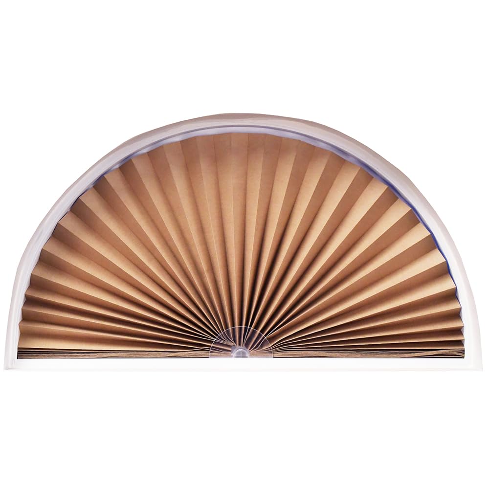 Redi Shade No Tools Original Arch Light Blocking Pleated Fabric Shade Natural, 72 W x 36 H