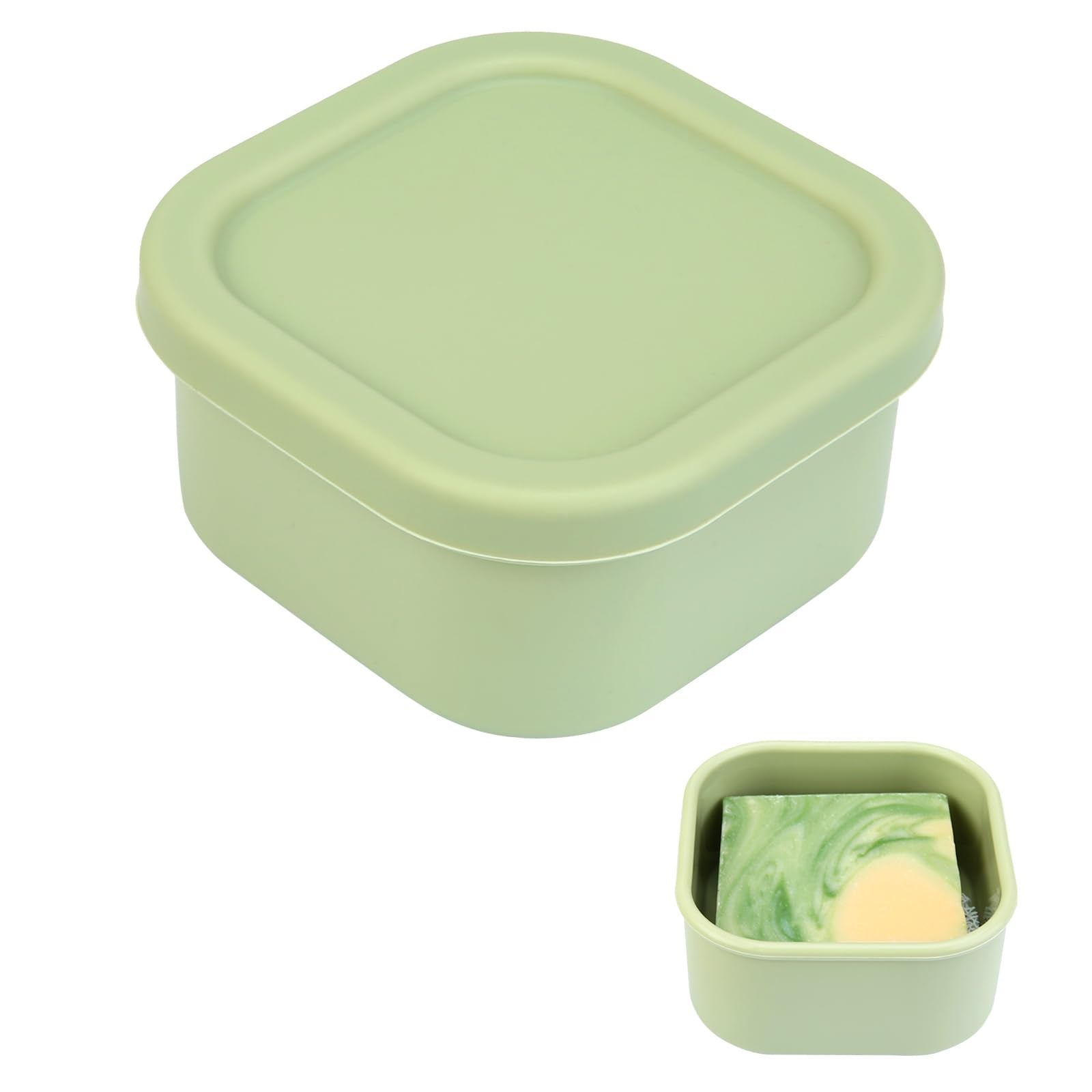 Travel Soap Container, Leakproof Soap Case, Square Shampoo Bar Case, Leakproof Soap Box with Draining Layer, Slip-Resistant Port