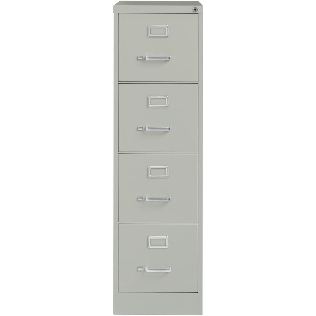 Lorell 4-Drawer Vertical File with Lock, 15 by 26-1/2 by 52-Inch, Light Gray