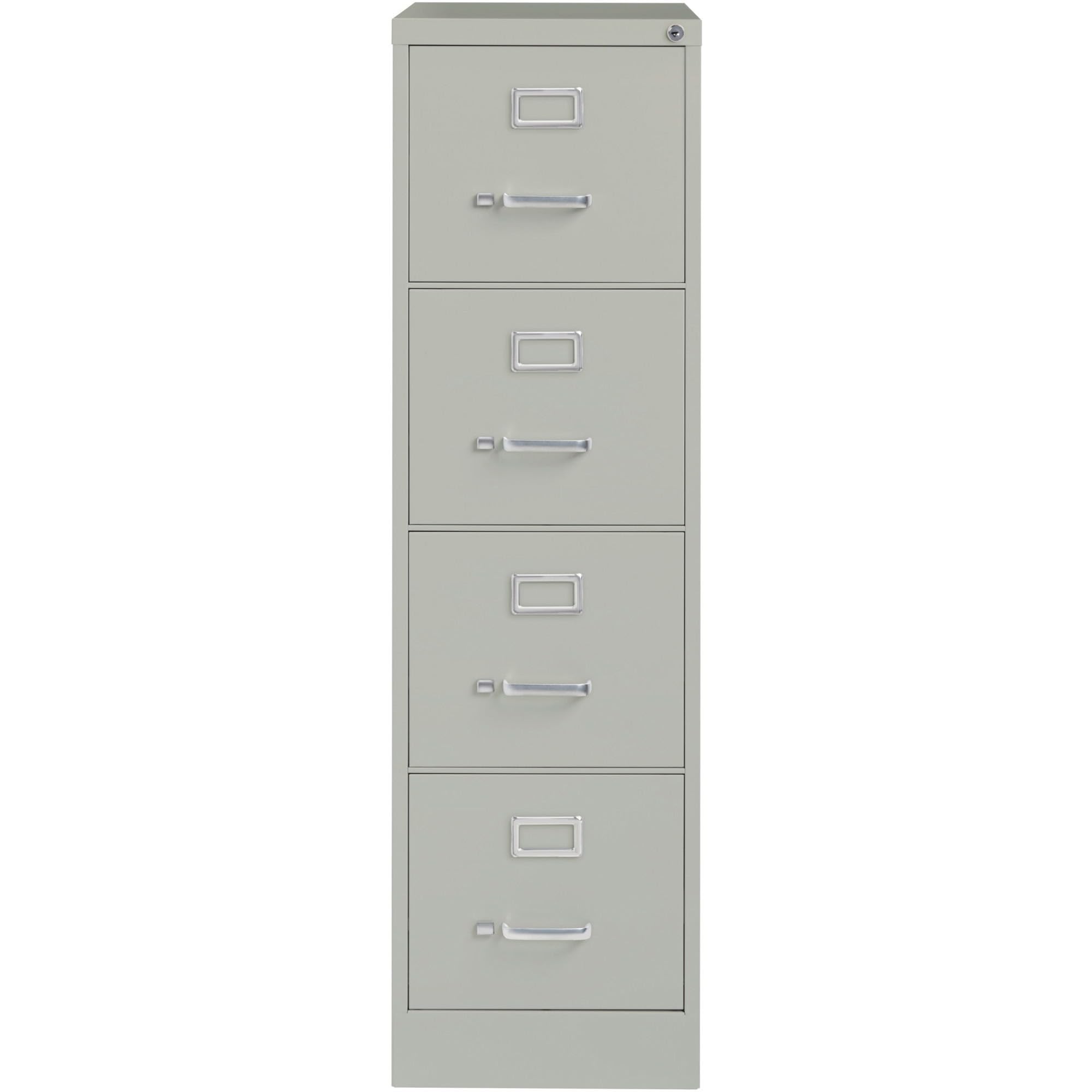 Lorell 4-Drawer Vertical File with Lock, 15 by 26-1/2 by 52-Inch, Light Gray