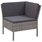 vidaXL - Durable 6 Piece Patio Lounge Set with Cushions, Weather Resistant Poly Rattan Construction, Comfortable Cushioning, Easy Maintenance, Modular Design for Customizable Layouts, Gray