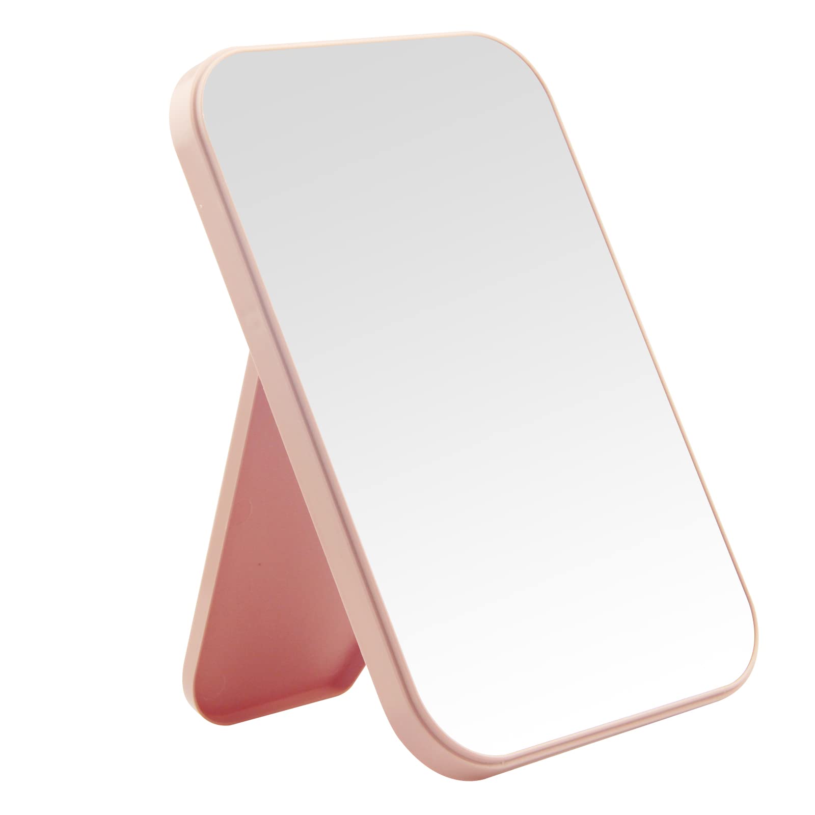Ymemok Desktop Makeup Mirror, 8 Inch Portable Mirror, Simple Folding Makeup Mmirror with Stand, Standing Wall Hanging Double-Dut