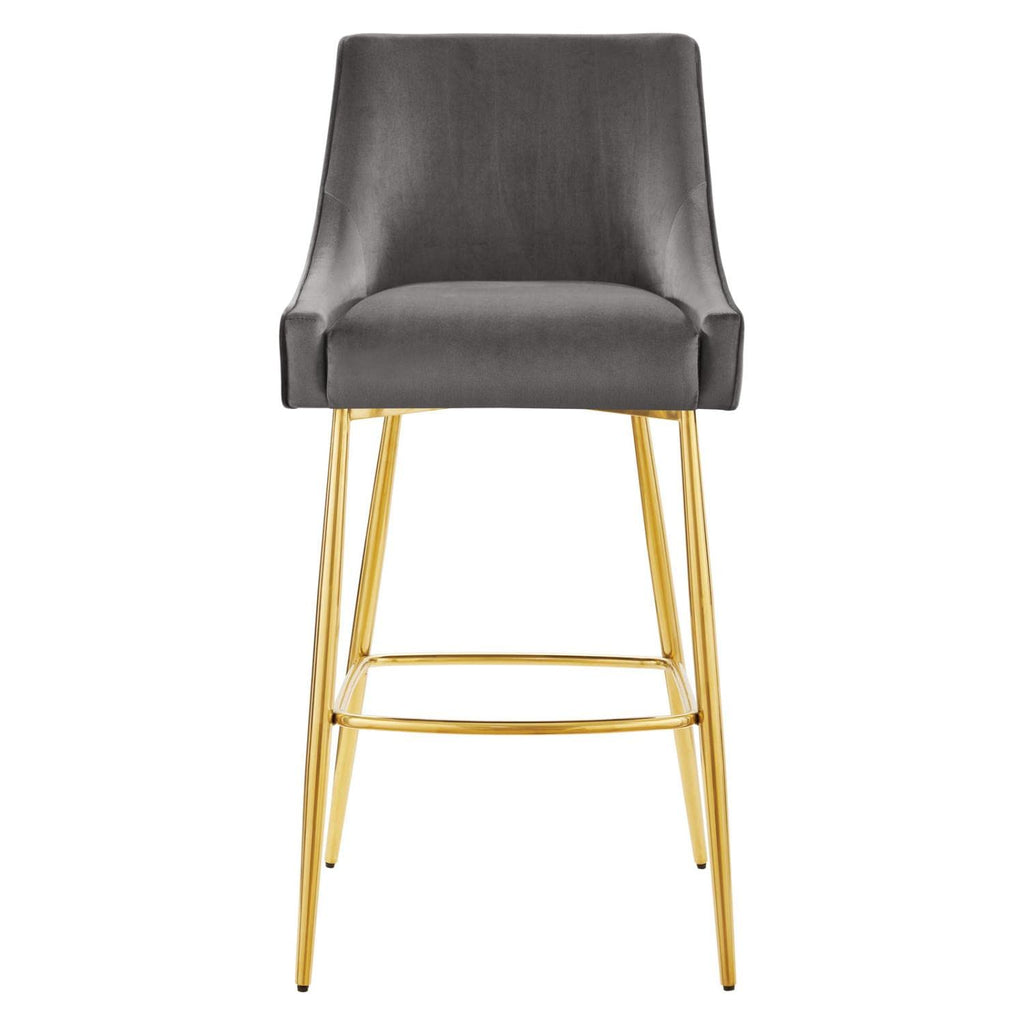 Modway Discern 2 Bar Stools, Pack of 2, Grey