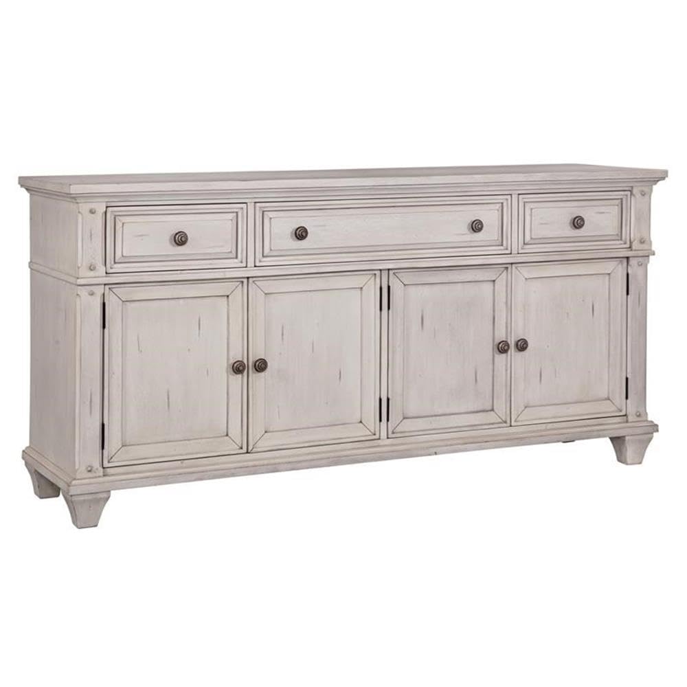 American Woodcrafters Sedona Off White Vintage Style 72-Inch Wood Tv Console