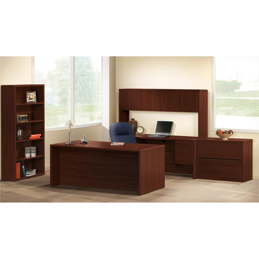 The HON Company 10500 Bookcase, 5 Shelves, Laminate, Mahogany
