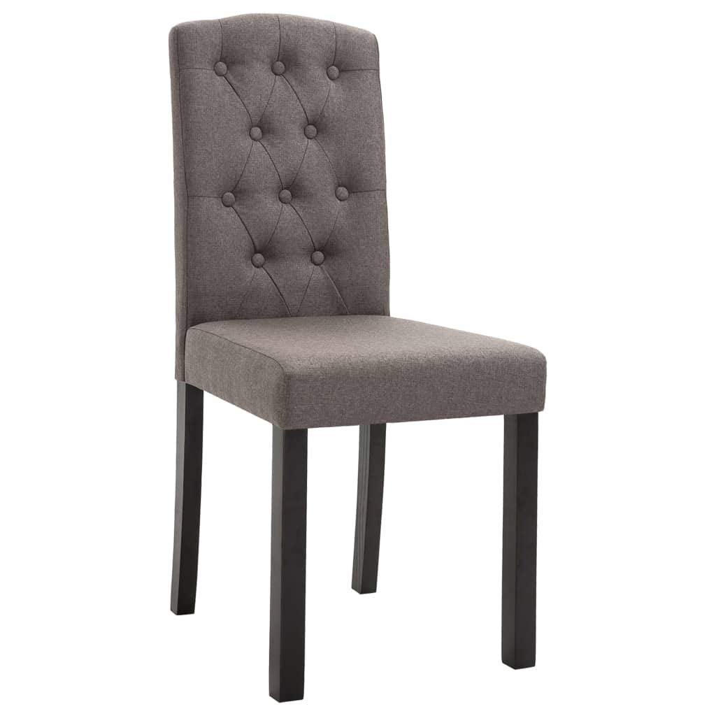 vidaXL Dining Chairs Set of 4 - Ergonomically Designed Taupe Fabric Upholstered Chairs with Sturdy Wooden Legs - Ideal for Dining Room/Kitchen