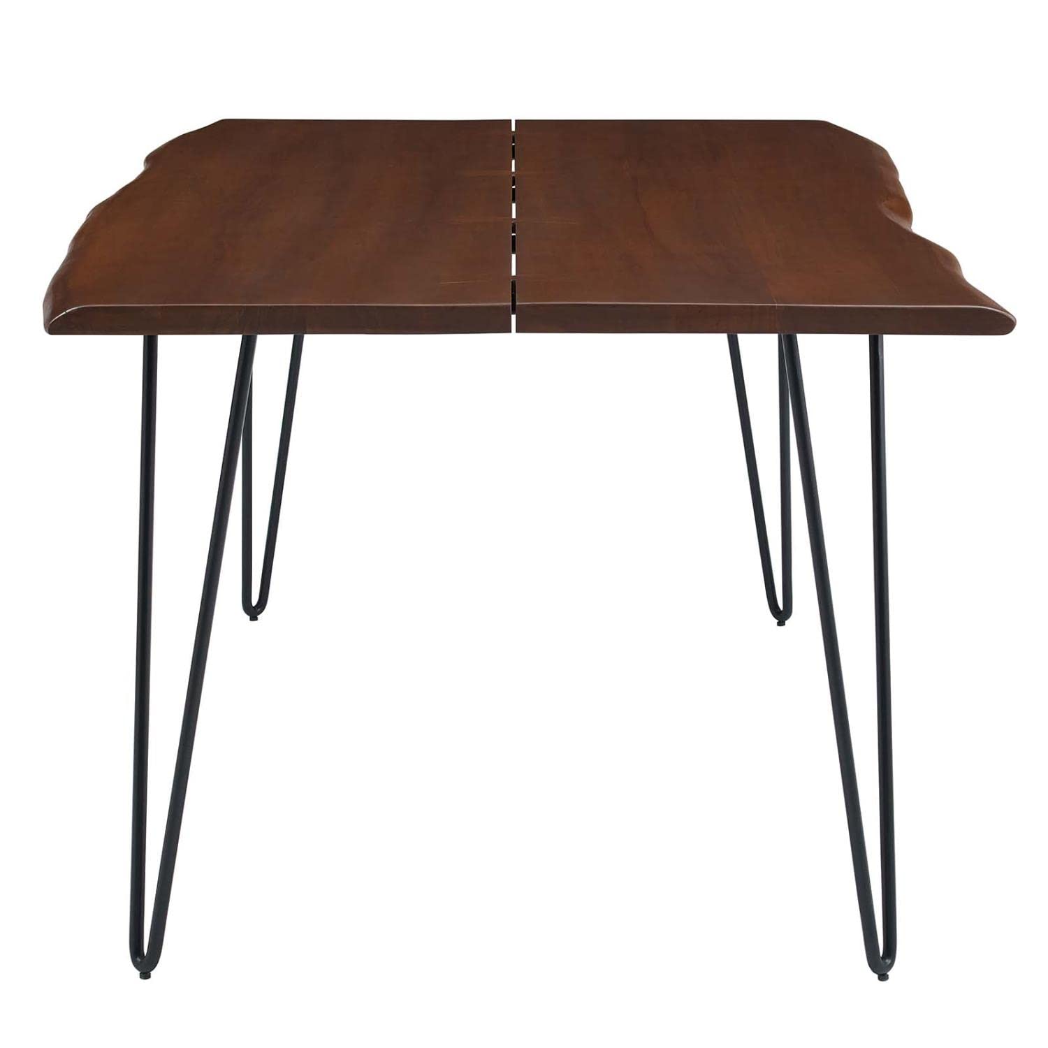 Modway Ardor 74&Quot; Live Edge Acacia Wood Rectangular Dining Table In Black Walnut