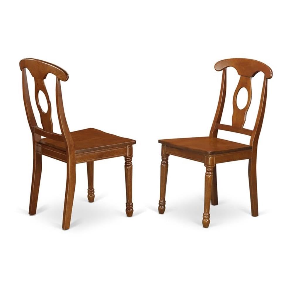 East West Furniture PFNA9-SBR-W 9 Piece Dining Room Furniture Set Includes a Square Wooden Table with Butterfly Leaf and 8 Kitchen Dining Chairs, 54x54 Inch, Saddle Brown