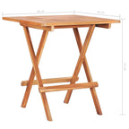 vidaXL Solid Teak Wood 3 Piece Bistro Set Wooden Garden Outdoor Terrance Patio Dining Room Furniture Folding Table & Chair with Light Blue Cushions