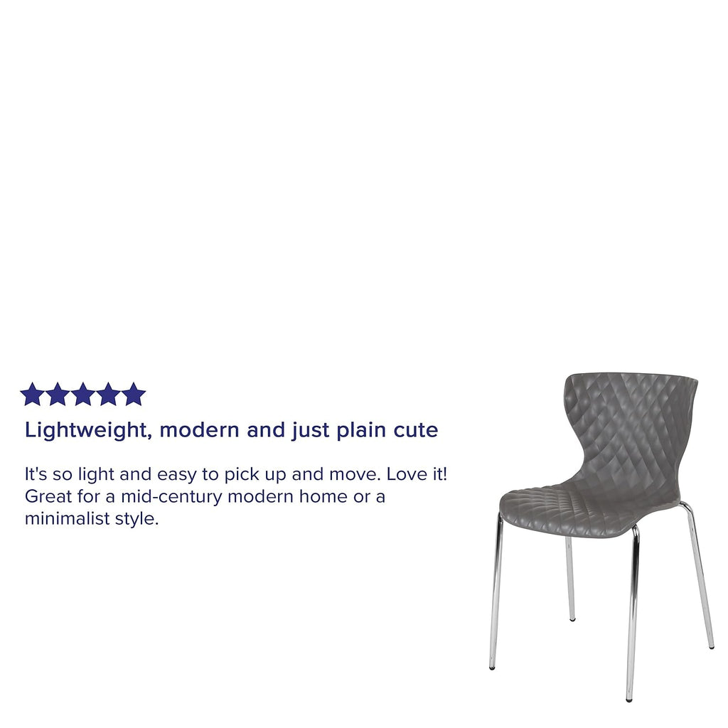 Flash Furniture Lowell Contemporary Design Gray Plastic Stack Chair