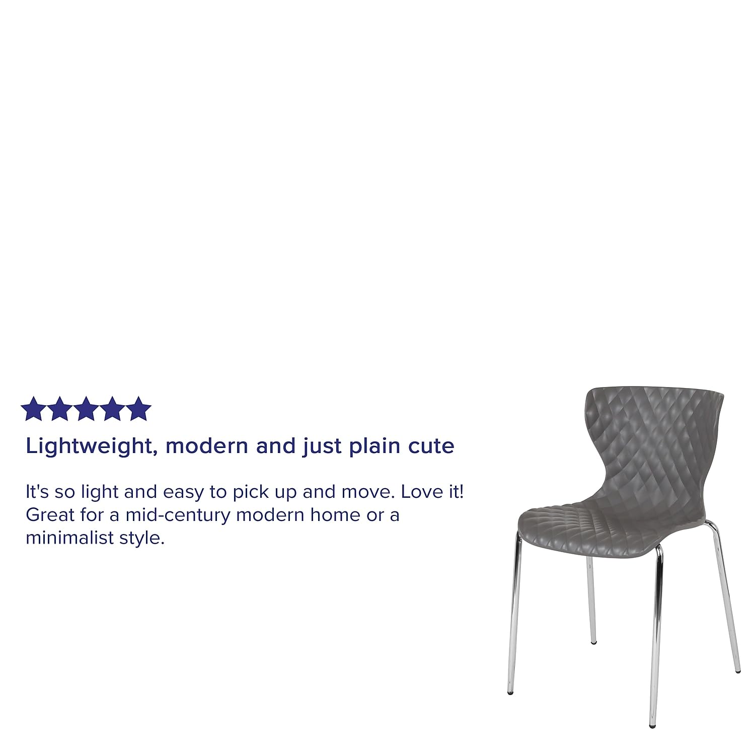 Flash Furniture Lowell Contemporary Design Gray Plastic Stack Chair
