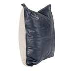 Kosas Home Cheyenne 22X22 Transitional Leather Throw Pillow In Nightfall Blue