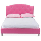 Baxton Studio BBT6440-Queen-Pink Platform, Queen, Pink