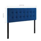 Modway Emily Queen Biscuit Tufted Performance Velvet Headboard, Navy