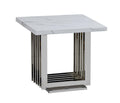 Best Quality Furniture Ct310 Sofa End Table, White/Silver