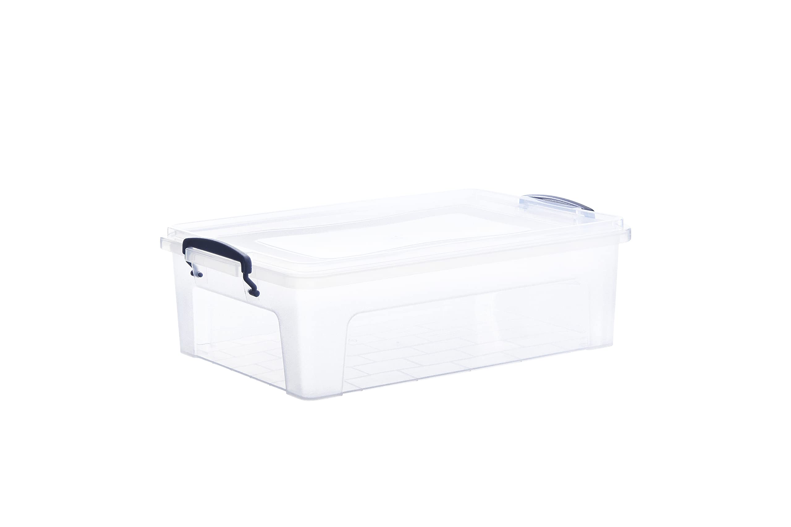 Superio 4 Qt Clear Plastic Storage Bins with Lids and Latches, Organizing Containers, Stackable Plastic Tote for Household, Gara