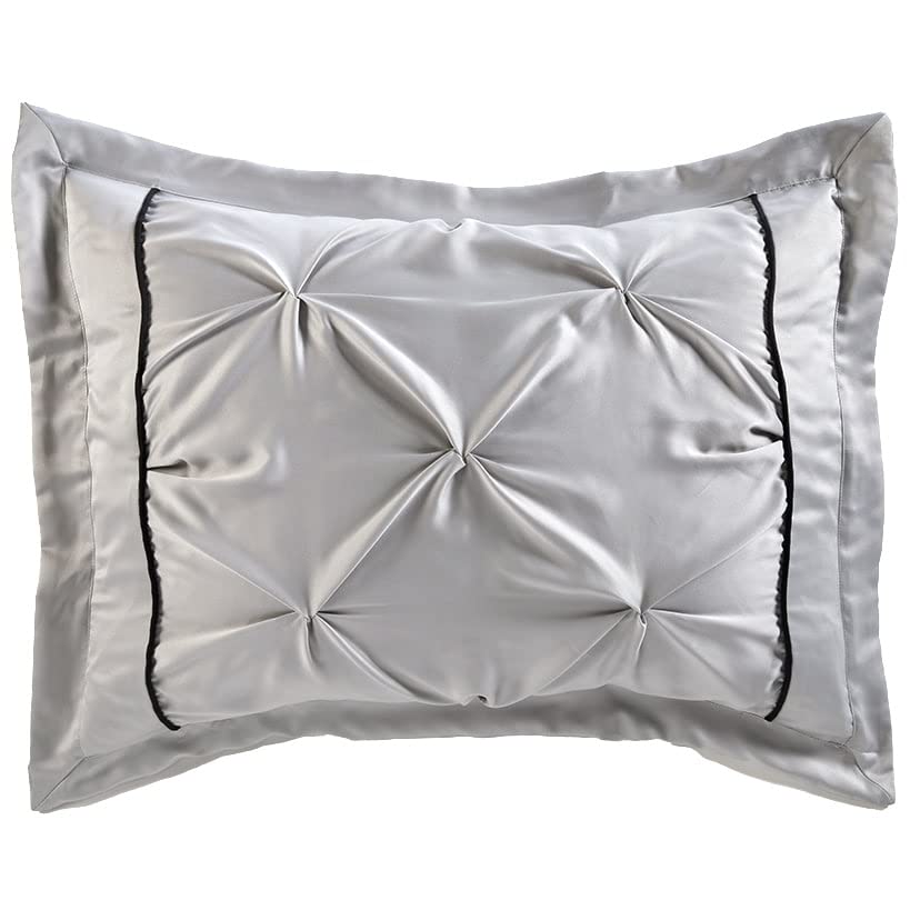 Ashlyn Ruched Comforter Ensemble - Gray Sham