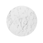 Modway Lippa 36" Mid-Century Dining Table With Round Artificial Marble Top In Gold White