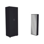 Teller 2 Piece Bedroom Set, Armoire + Shoe Rack, Black