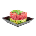 3.9 x 3.9 Inch Party Plates, 100 Disposable Appetizer Plates - Elegant, Square, Black Plastic Serving Plates, Durable, For Weddi