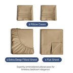 Extra Deep Pocket King Sheets - 4 Piece Breathable & Cooling Bed Sheets - Hotel Luxury Bed Sheet Set - Soft, Wrinkle Free & Comfy - Easily Fits Extra Deep Mattresses - Deep Pocket Beige Sheets Set