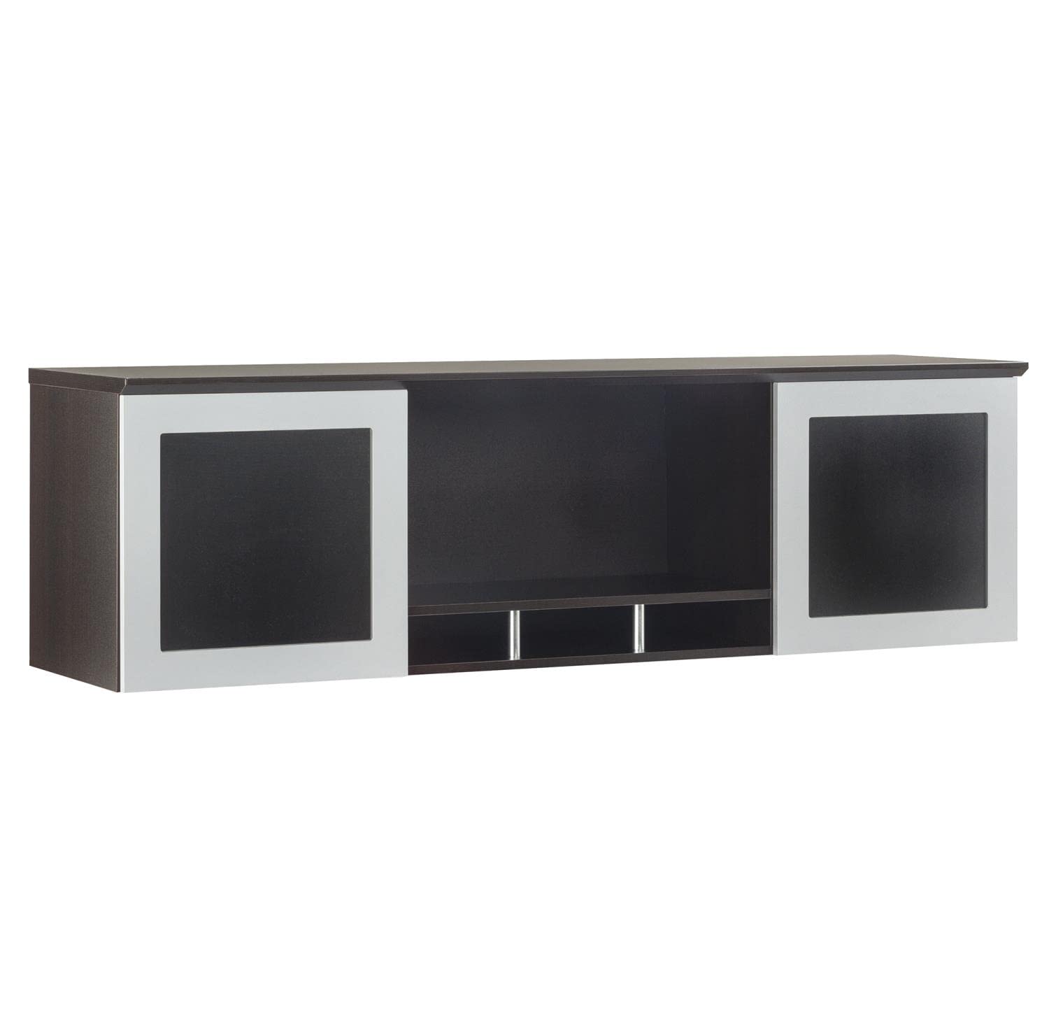 Safco Mayline Mnh63Ldc Medina Hutch Cabinet With Glass Doors, 63"W, Mocha Laminate