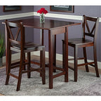 Ergode Space-Saving 3-Pc Lynnwood Drop Leaf Table with 2 V-Back Stools