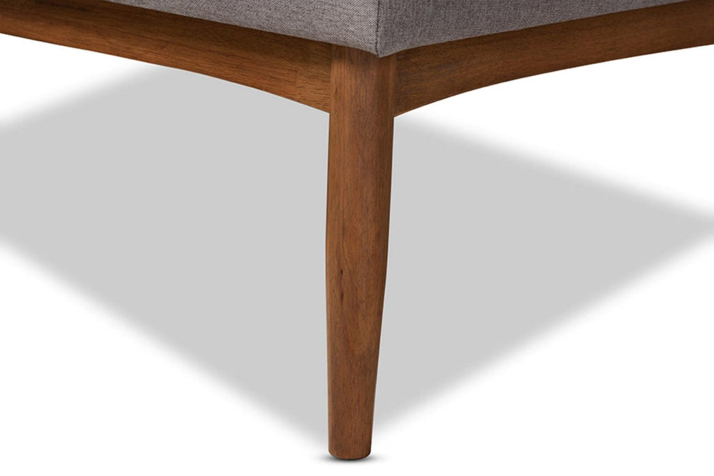 Baxton Studio Arvid Modern 2-Piece Wood Dining Corner Sofa Bench in Gray Finish