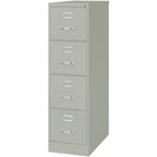 Lorell 4-Drawer Vertical File with Lock, 15 by 26-1/2 by 52-Inch, Light Gray
