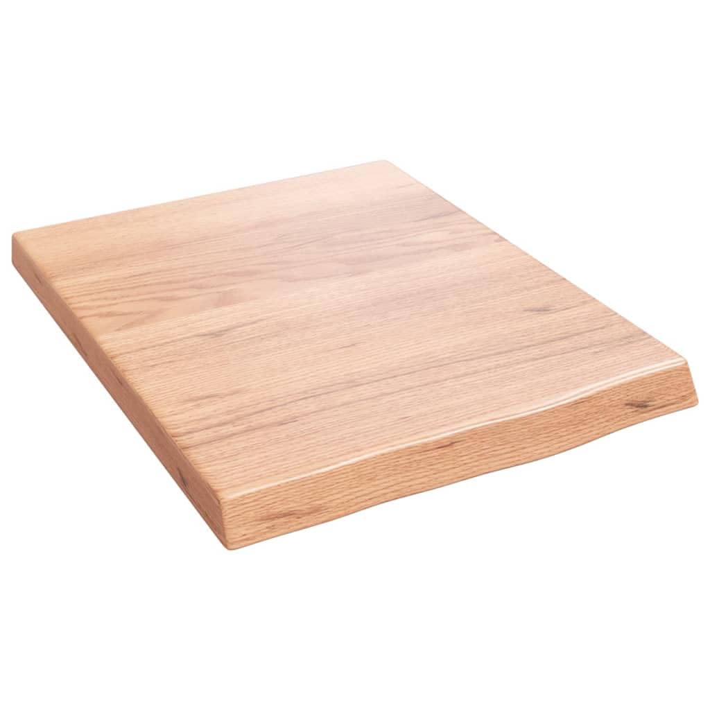 vidaXL Solid Oak Wood Wall Shelf - Light Brown, Versatile Use, Handmade Rustic Style, 15.7"x19.7"x(0.8"-1.6"), Max Load 44.1 lbs