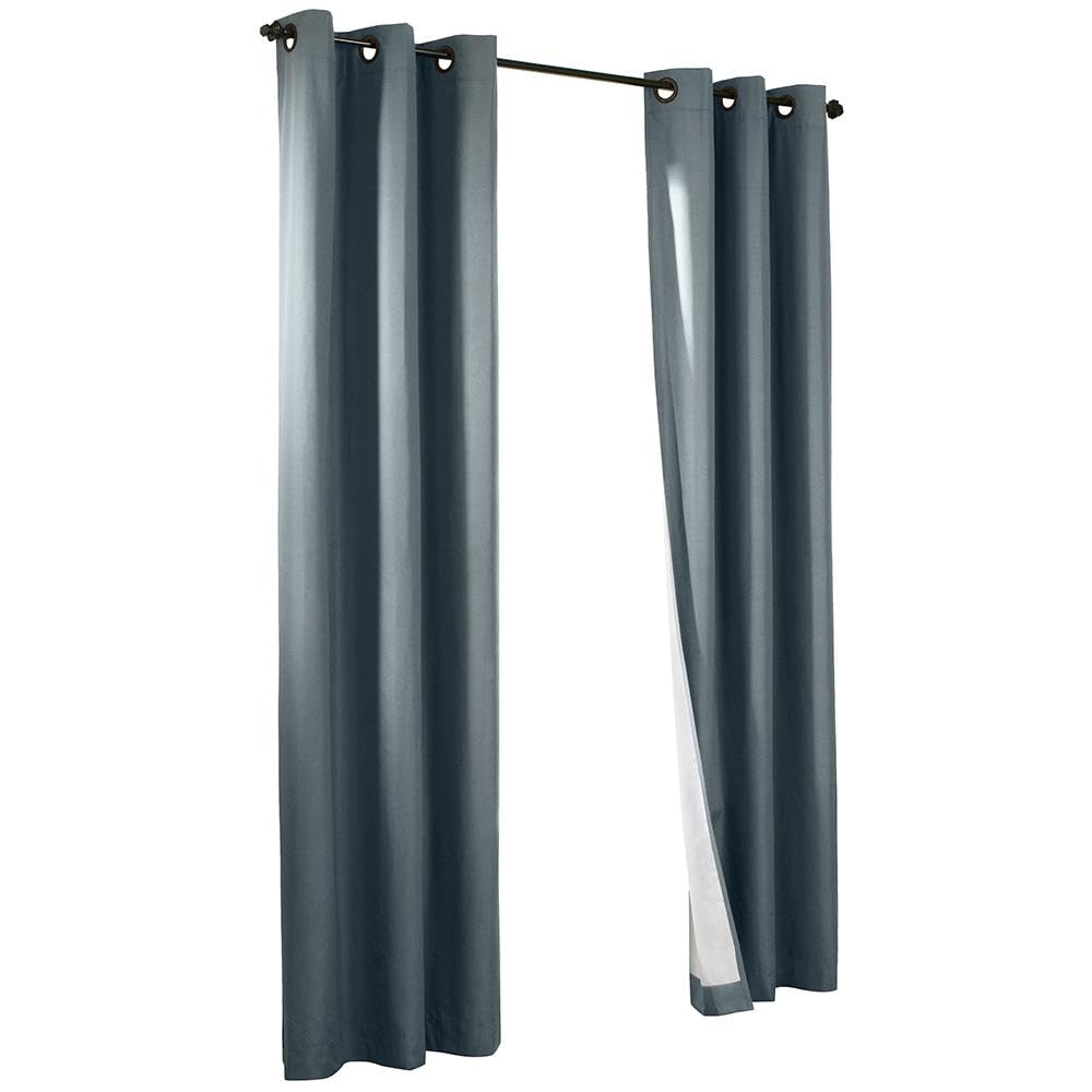 Thermaplus Prelude Room Darkening Window Treatment Grommet Curtain Panel 40' x 84' for Bedroom Livingroom Slate Blue
