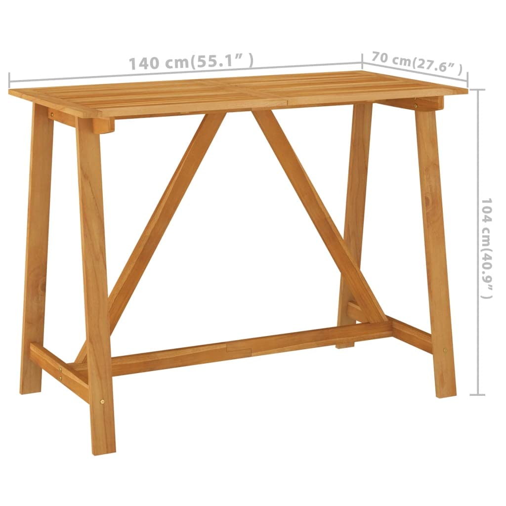 vidaXL Patio Bar Set 5 Piece, Outdoor Bar Table and Stools with Wood Tabletop, Patio Furniture Set with Cushions, Dining Set for Garden, Farmhouse, Brown