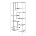 MONARCH SPECIALITIES INC. Bookcase, 72 inch, Silver/Clear Glass