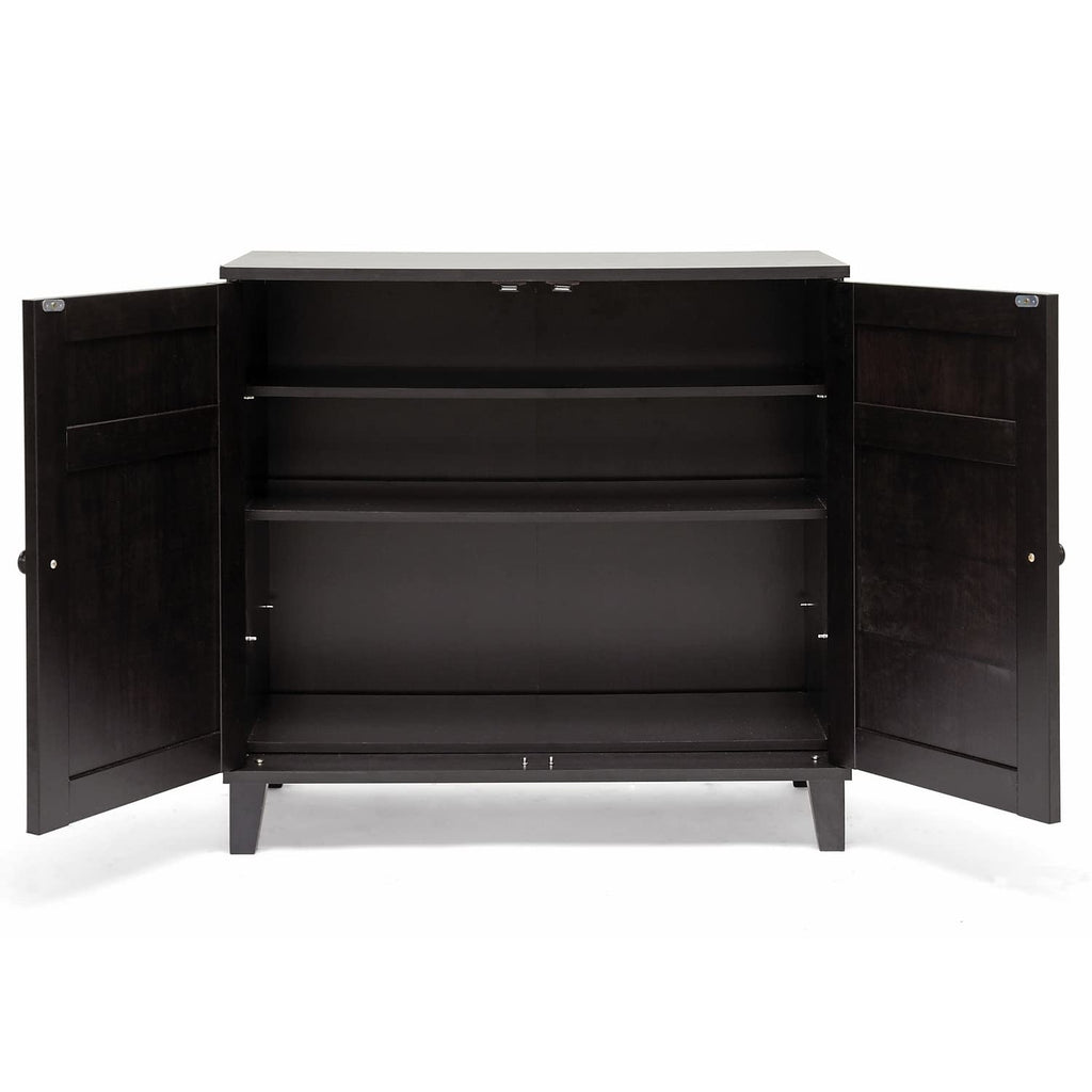 Baxton Studio Glidden Shoe Storage Cabinet, Dark Brown (91-4517-HiT)