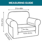 2 Piece Chair Covers Chair Slipcovers For Living Room Armchair Couch Cover Chair Sofa Cover With Individual Cushion Covers Furniture Cover For Chairs Feature Thick Jacquard Fabric (Chair, Navy)