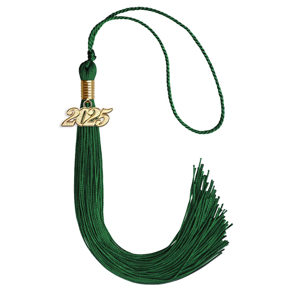 Endea Graduation Single Color Tassel with Gold Date Drop (Green, 2025)