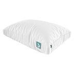Sleepgram Bed Support Adjustable Hypoallergenic Cool Sleeping Loft Soft Pillow With Removeable Microfiber Cover, Queen Size, Whi