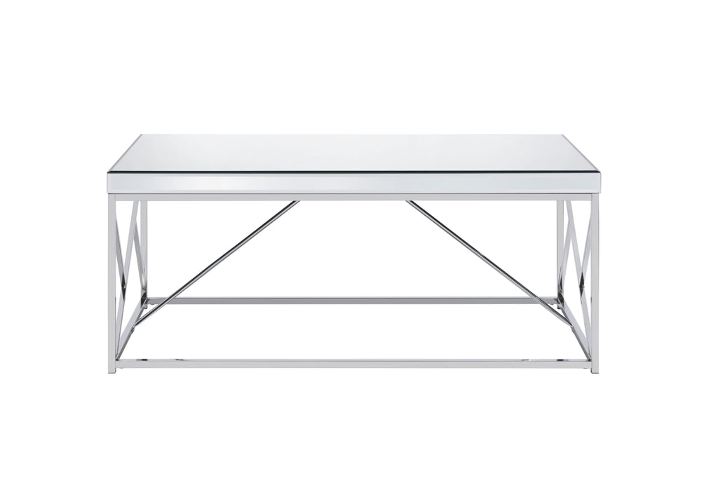 Steve Silver Co Evelyn Table, 47.25 x 24 x 20, Mirror, Shiny Chrome