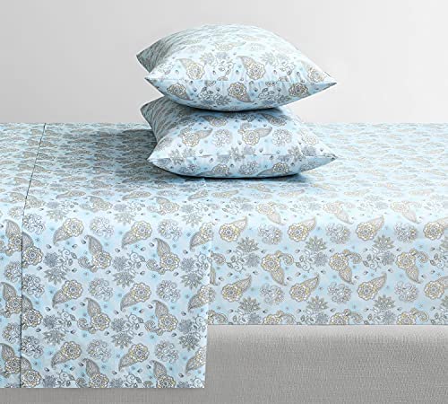 Feather & Stitch Softest 100% Cotton Sheets, Twin Size Sheet Sets, 3 Pc Set, 300 Thread Count Percale Weave Bedding, 16' Deep Pocket, Cooling Sheets, Twin Size Sheets, Breathable Bed Set (Diamond)