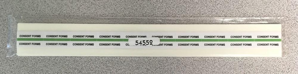 Tabbies Medical Chart Index Tabs 'Consent Forms' 1-1/4'W X 1/2'H, Light Green, 100 Tab Inserts Per Pack (54552)