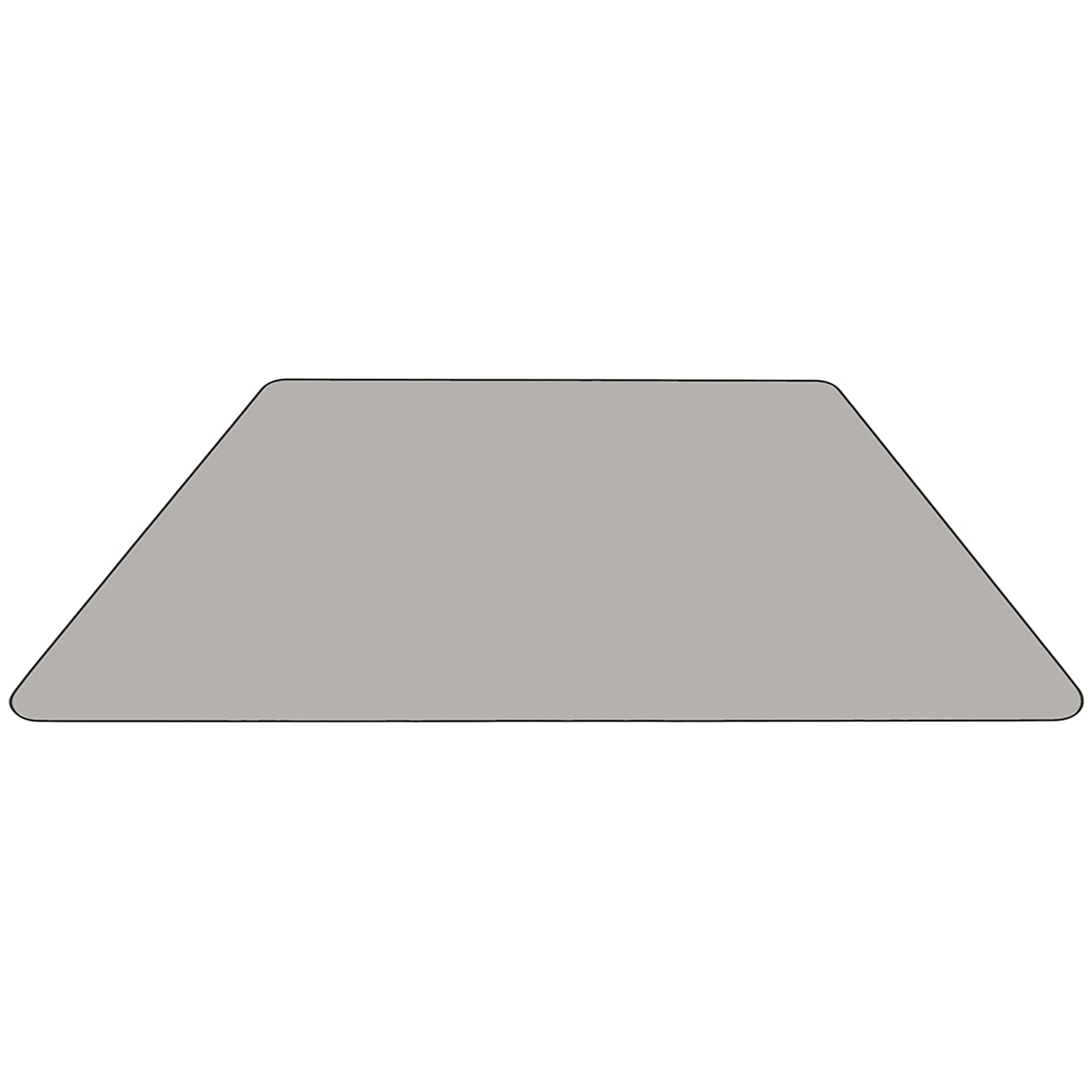 Flash Furniture Wren 29''W x 57''L Trapezoid Grey Thermal Laminate Activity Table - Height Adjustable Short Legs