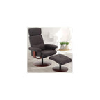 Mac Motion Roma Recliner White Polyurethane Walnut Wood Frame
