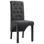 vidaXL Dining Chairs Set, 2-Piece, Dark Gray Fabric Upholstery, Comfortable Seating with Thick Soft Padding, Stable Rubberwood Frame, Ideal for Kitchen-Dining Room