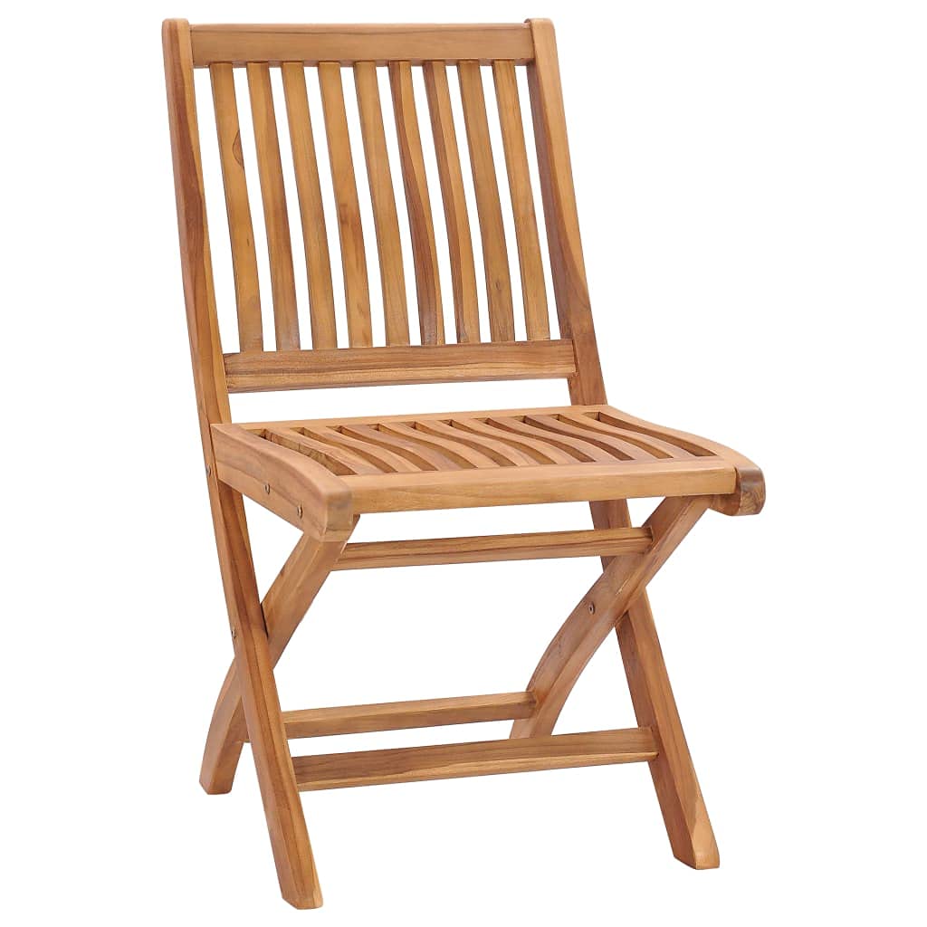 vidaXL Solid Teak Wood Patio Chairs with Thick Padded Anthracite Cushions, Weather Resistant Outdoor Furniture, Foldable for Convenient Storage - Set of 2