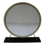 Acme Adao Metal Vanity Mirror and Stool in Black and Brass
