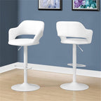 Monarch Specialties White Barstool - 22.5L x 21W x 36H, Modern Design, Stylish Seating for Kitchen or Dining Room