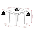 Winsome Hamilton 3-Pc Drop Leaf Dining Table with 2 Ladder Back Chairs