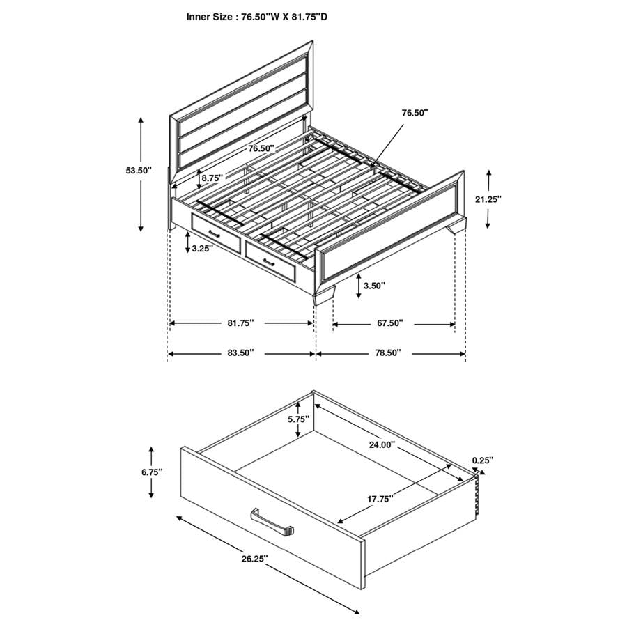 Coaster Home Furnishings Platform Bed, Dark Cocoa, King