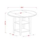 East West Furniture SUAN3-BMK-W 3 Piece Dining Room Table Set Contains a Round Dining Table with Dropleaf & Shelves and 2 Wood Seat Chairs, 42x42 Inch, Buttermilk & Cherry